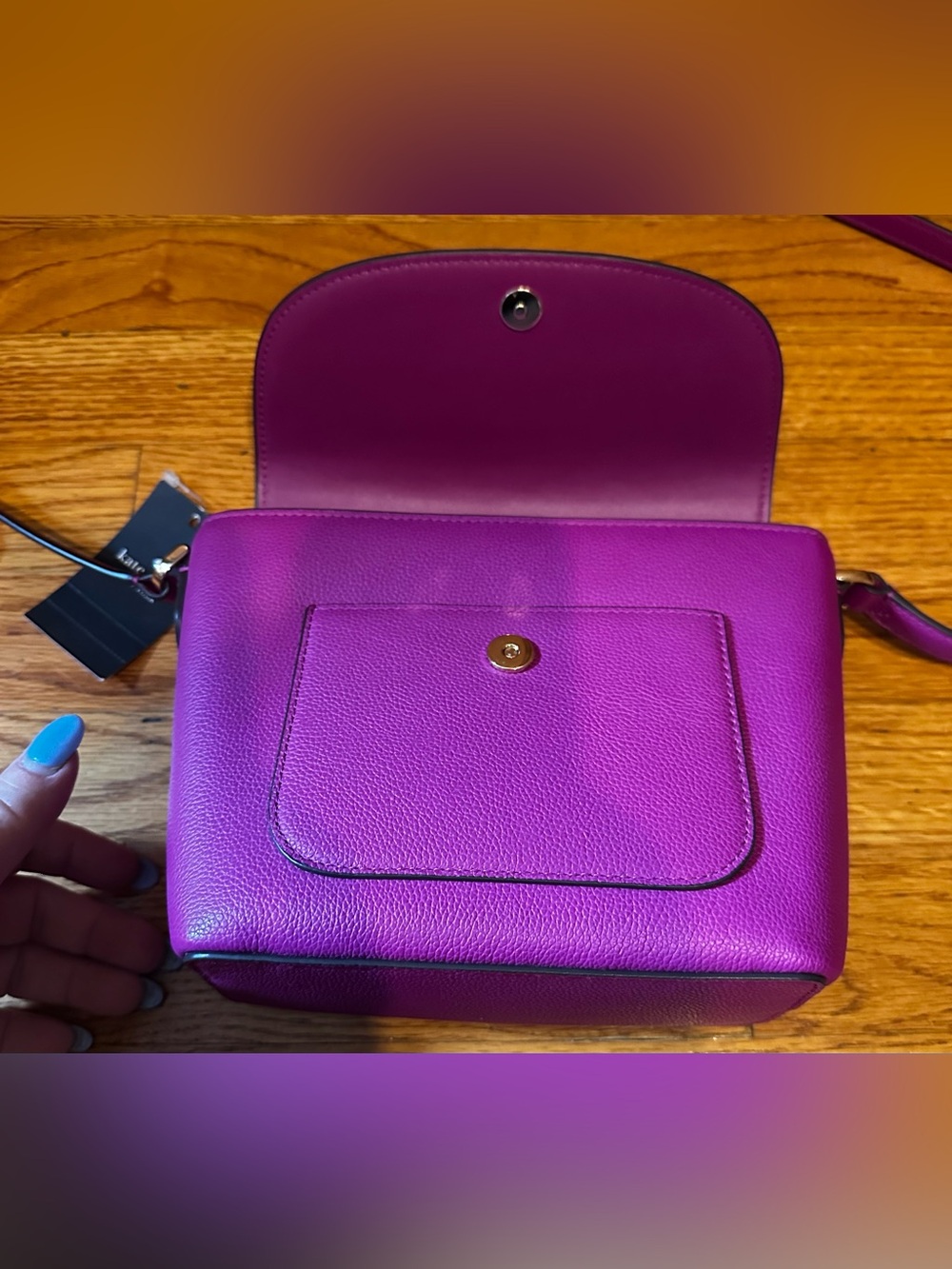 Kate Spade New York Elsie Pebbled Leather Crossbody in the color Baja Rose NEW - Picture 9 of 10